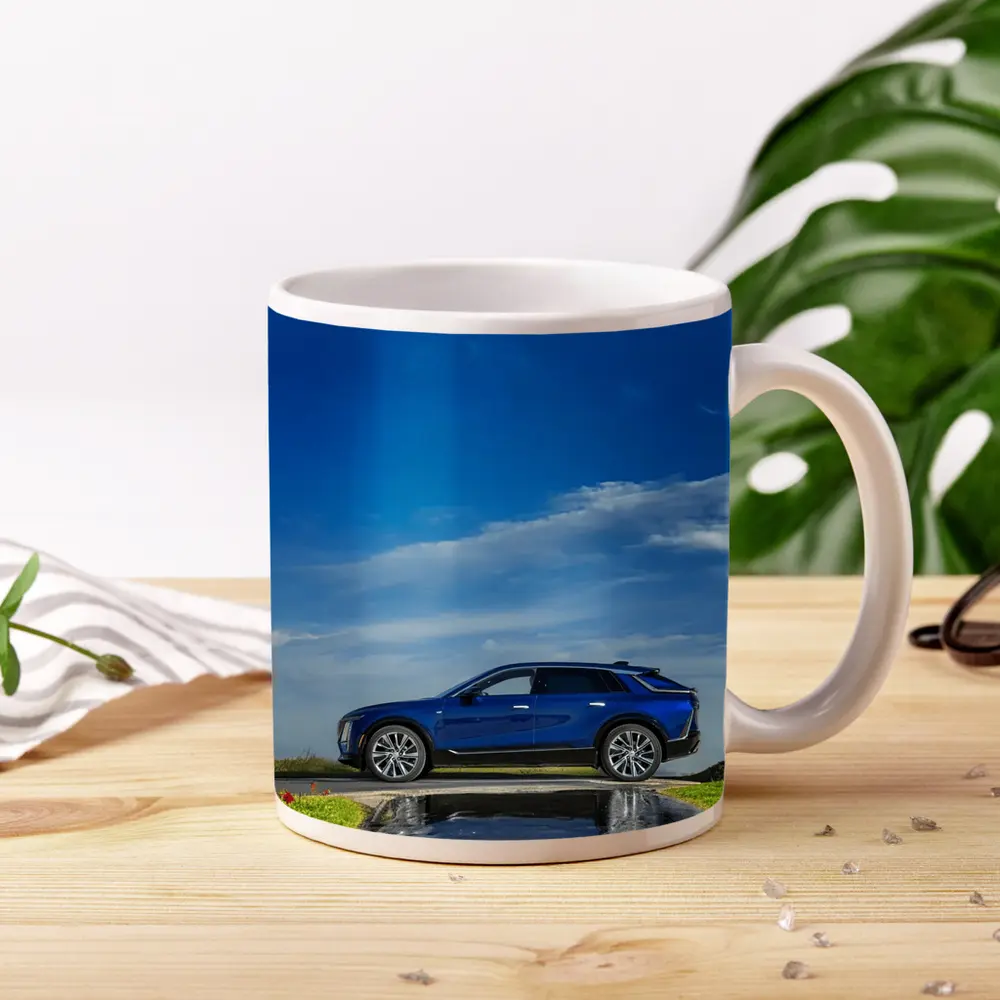 Cadillac Lyriq Blue SUV Cloudy Sky – Mugs