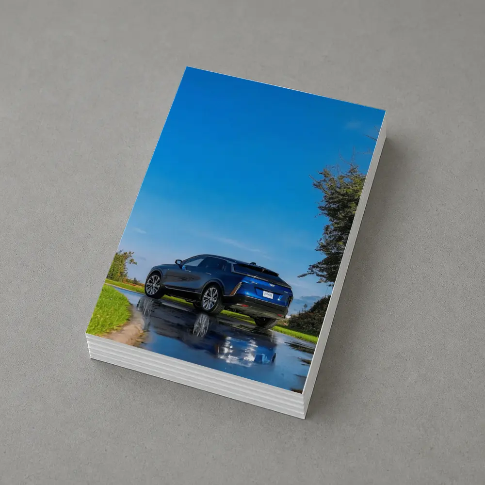 Cadillac IQ Blue SUV Wet Road – Postcards