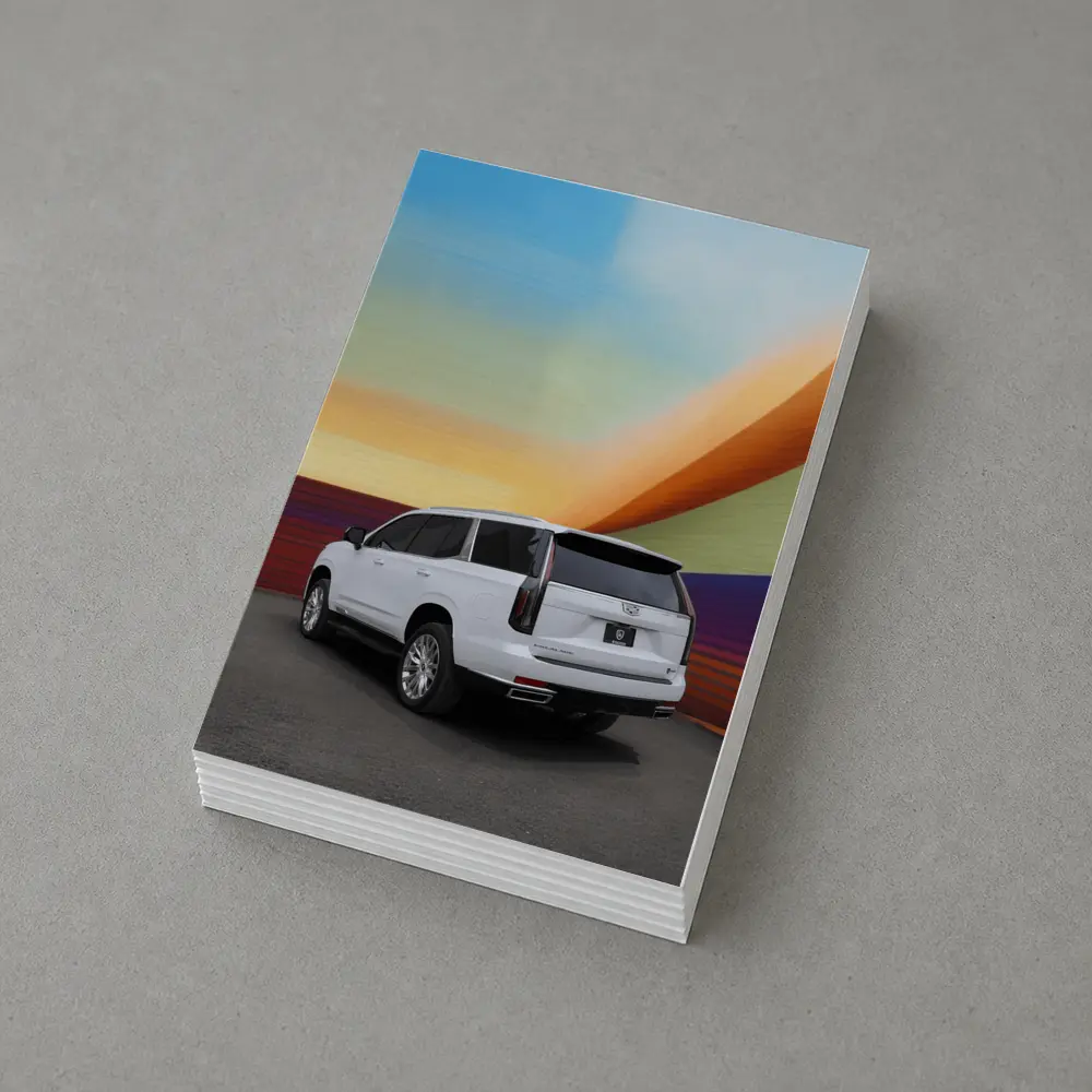 Cadillac Escalade White Against Colorful Wall – Postcards
