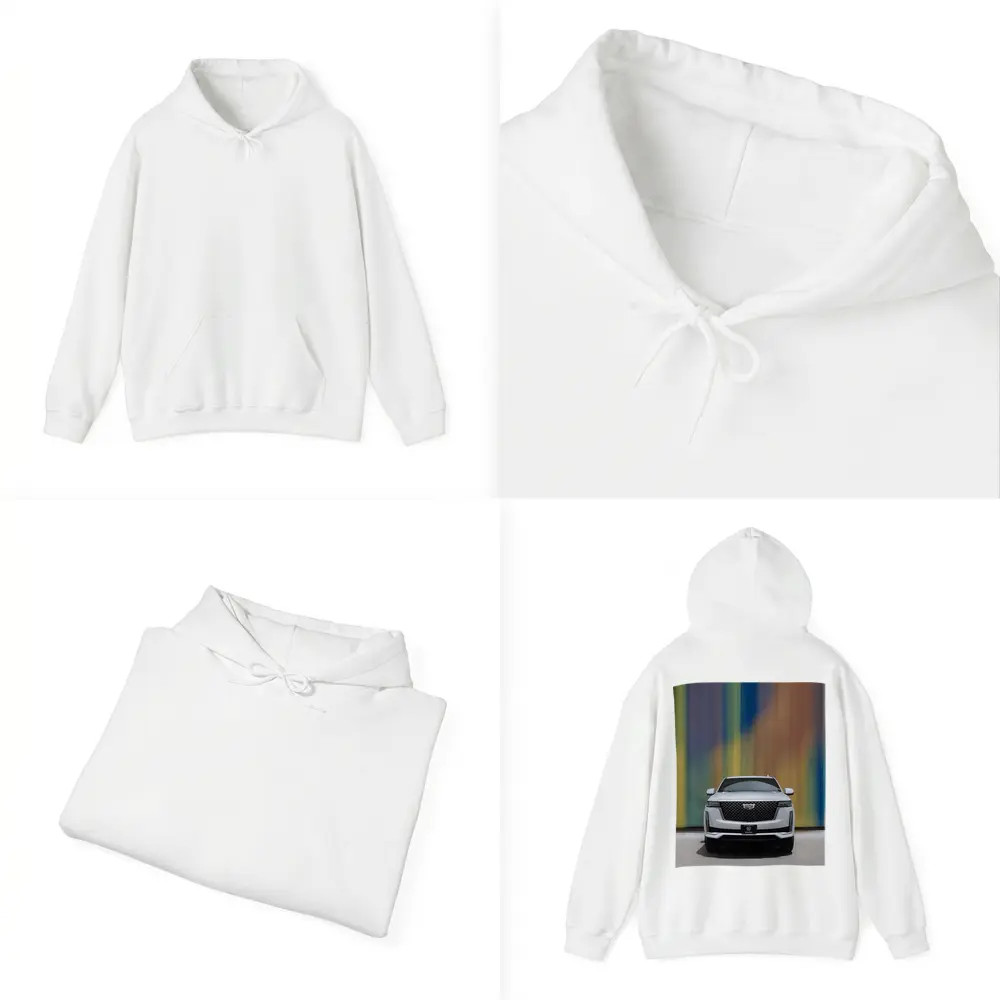 Cadillac Escalade White Front Colorful Wall – Hoodies