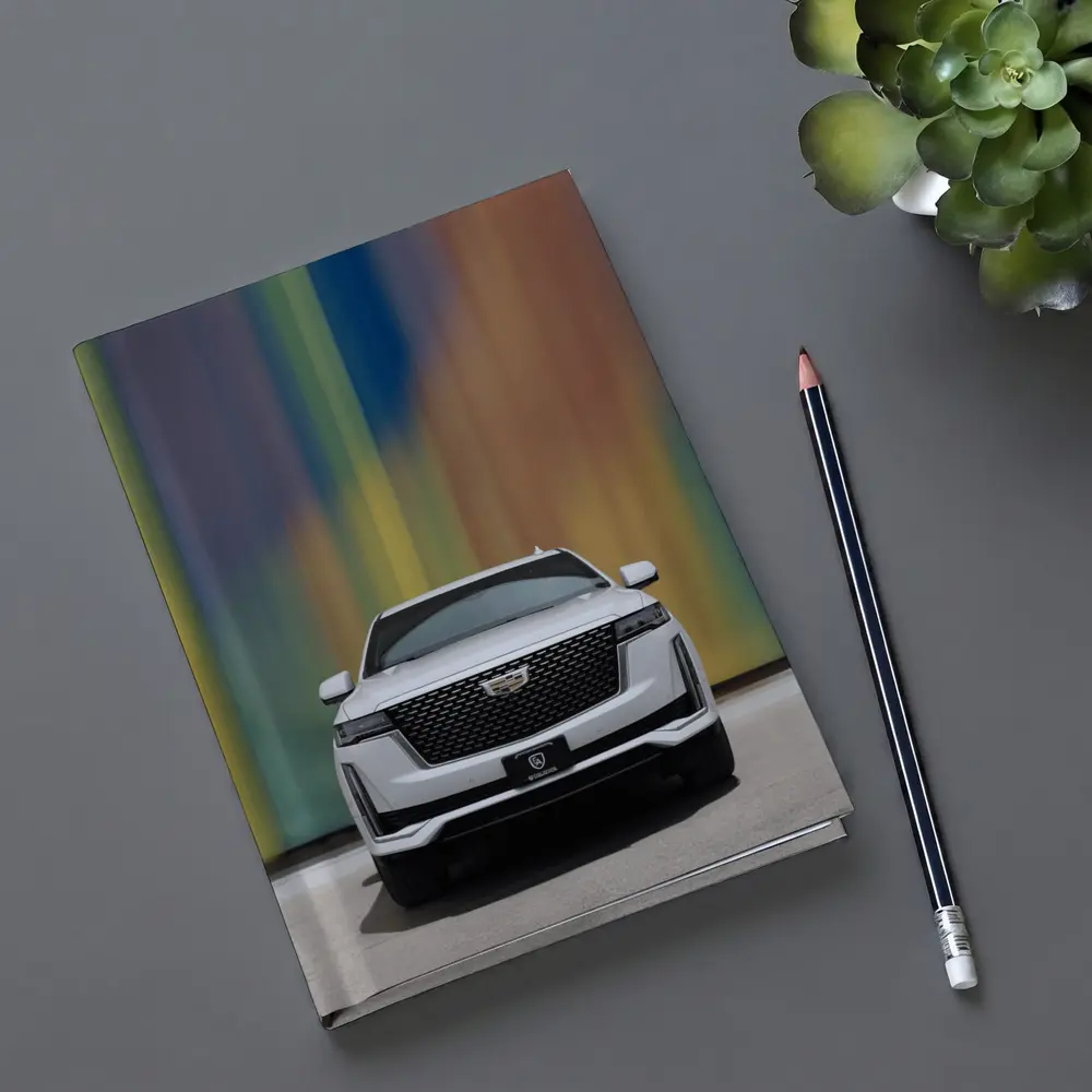 Cadillac Escalade White Front Colorful Wall – Notebooks