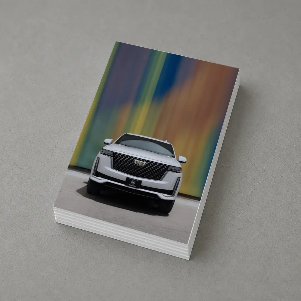 Cadillac Escalade White Front Colorful Wall – Postcards