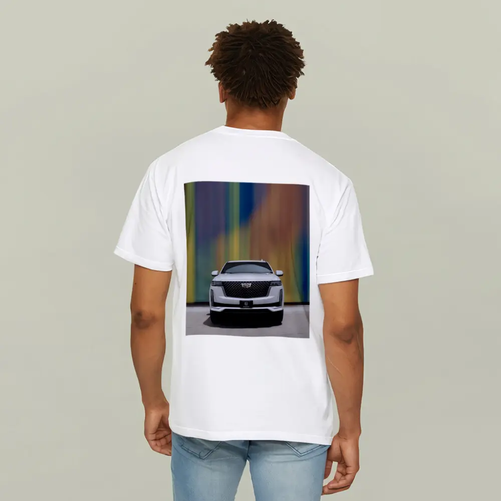 Cadillac Escalade White Front Colorful Wall – T-Shirts