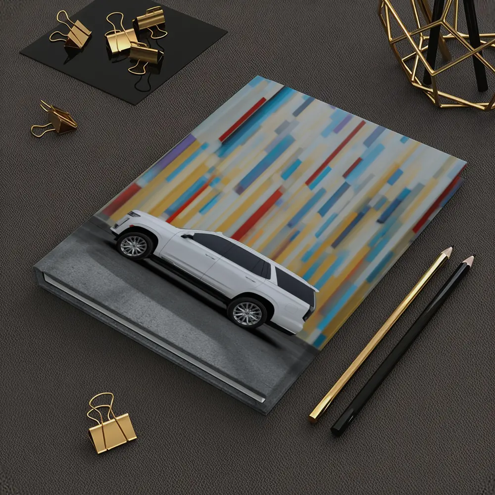 Cadillac Escalade White SUV Colorful Wall – Notebooks