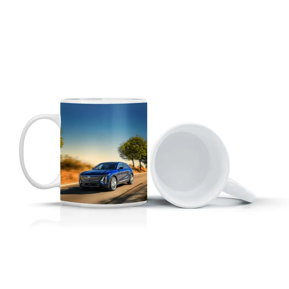 Cadillac Lyriq Blue SUV Open Road Drive – Mugs