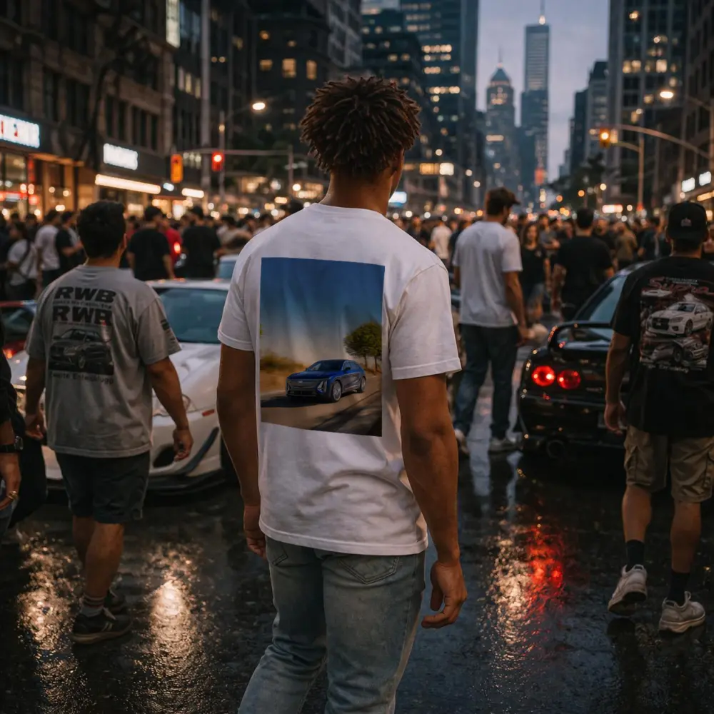 Cadillac Lyriq Blue SUV Open Road Drive – T-Shirts
