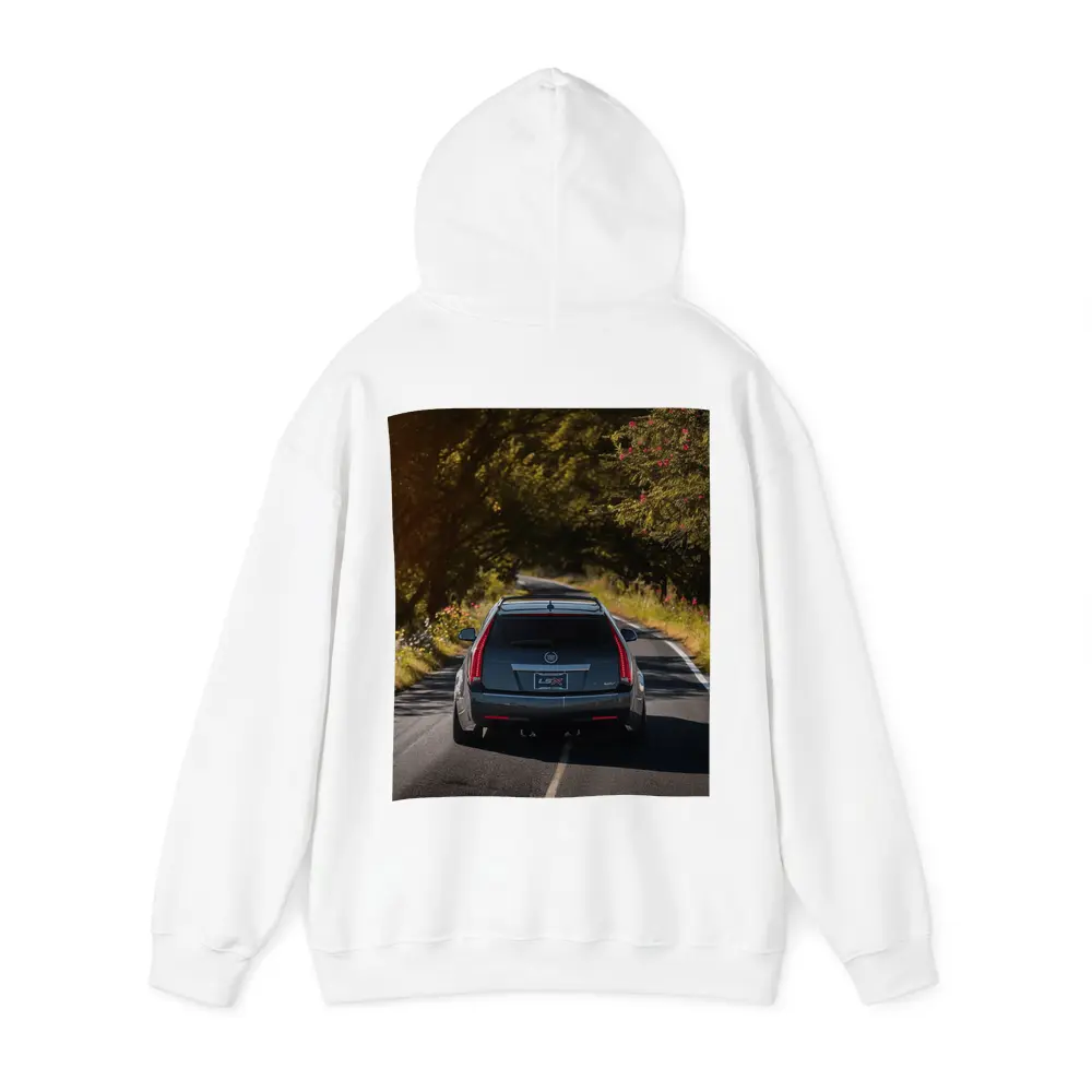 Cadillac CTS Wagon Driving Through Forest Road – Hoodies