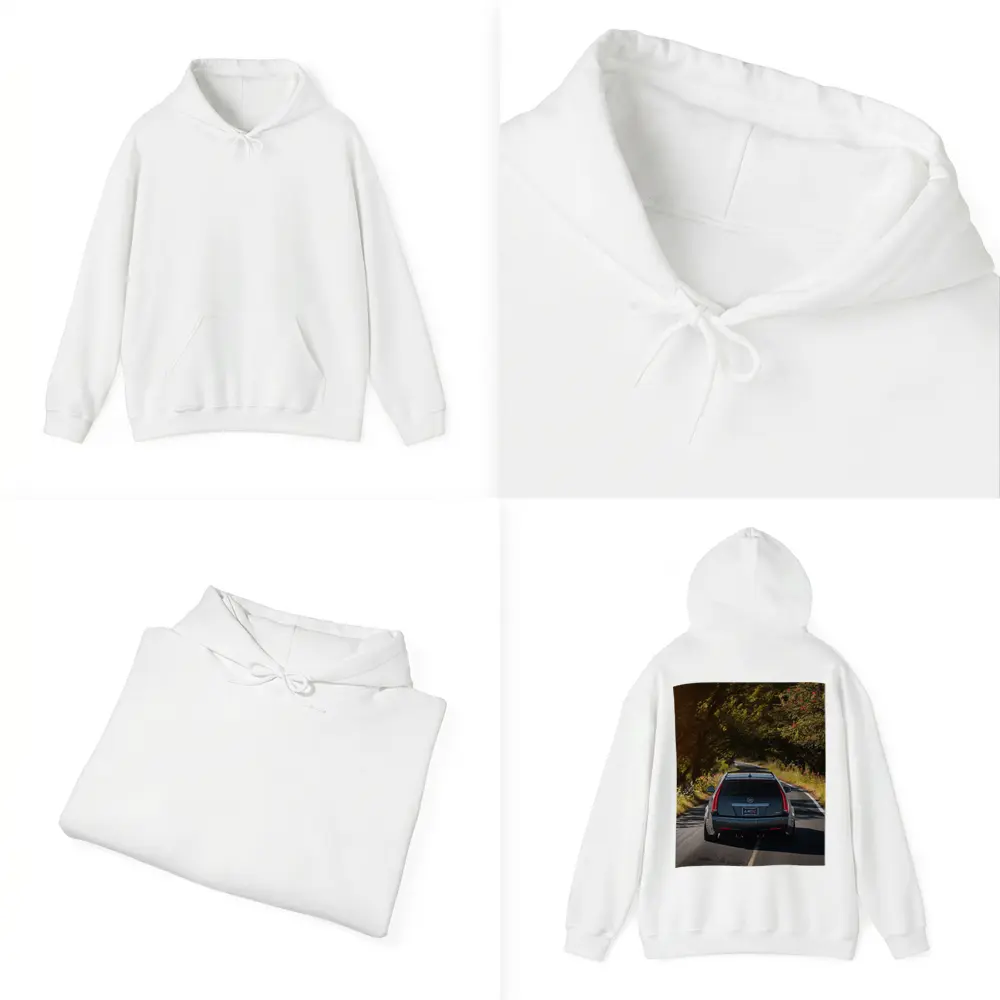Cadillac CTS Wagon Driving Through Forest Road – Hoodies