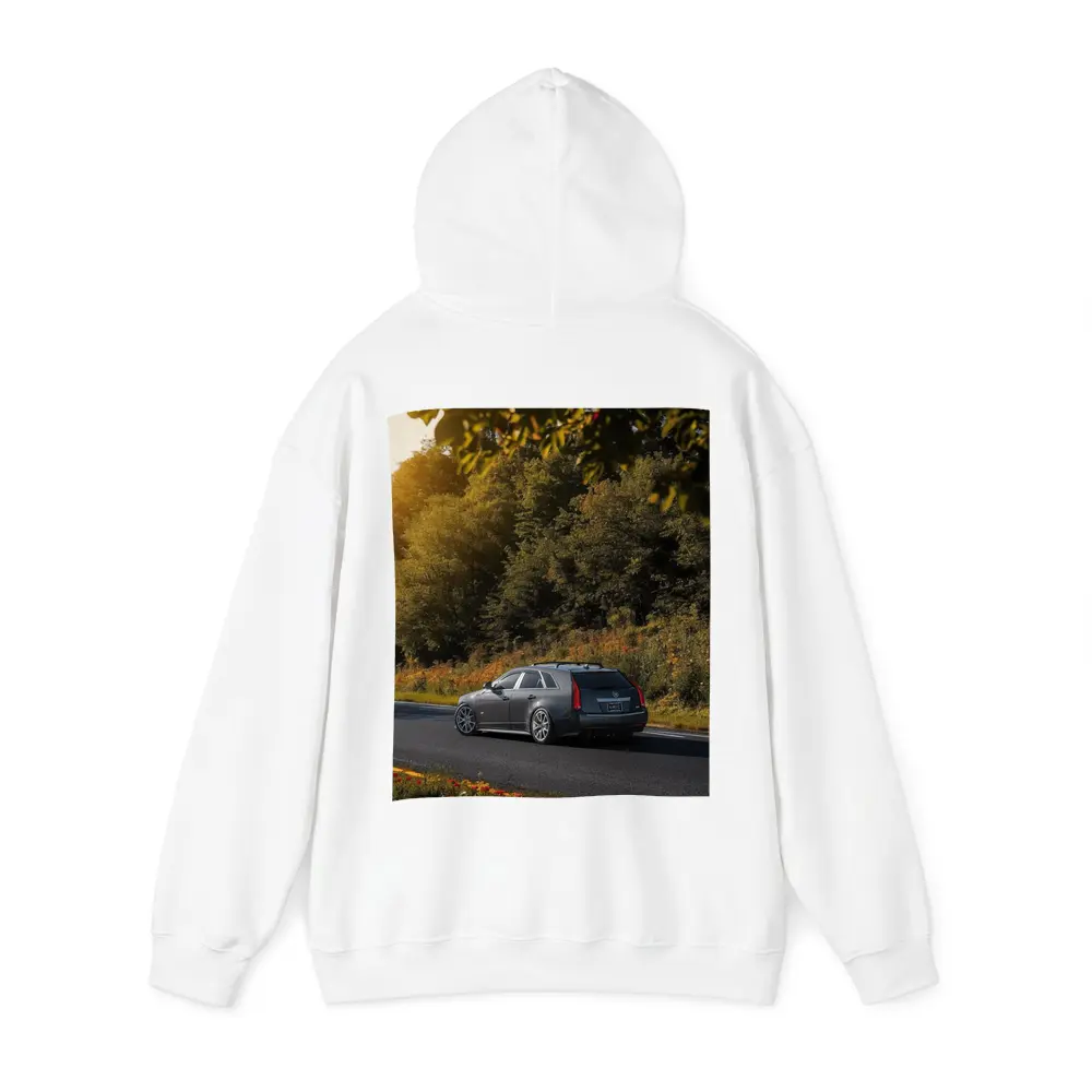 Cadillac CTS Wagon Rolling Through Forest Road – Hoodies