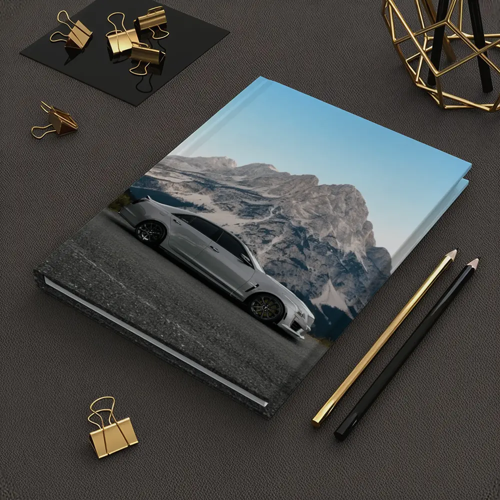 Cadillac CTS Silver Sedan Mountain Background – Notebooks