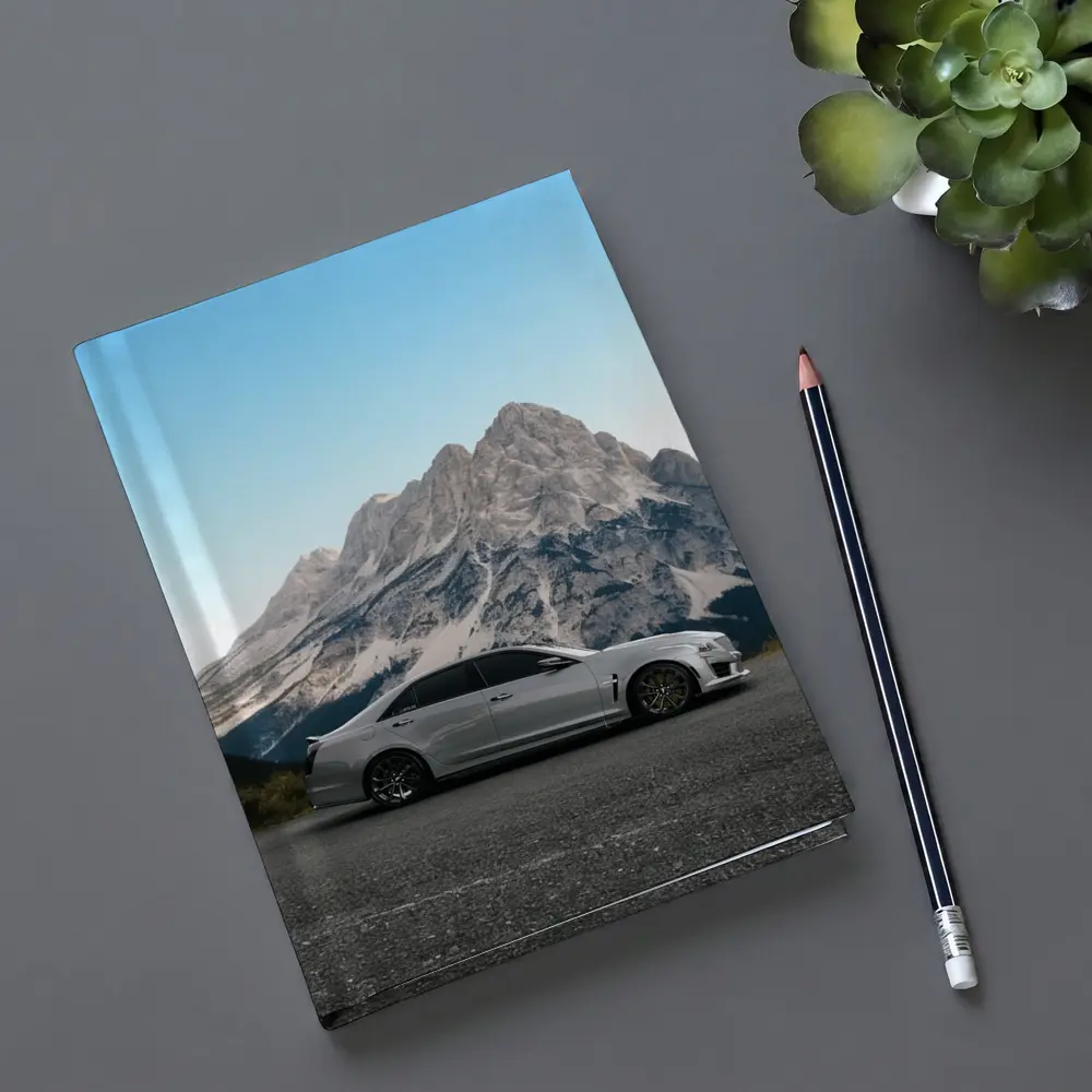 Cadillac CTS Silver Sedan Mountain Background – Notebooks