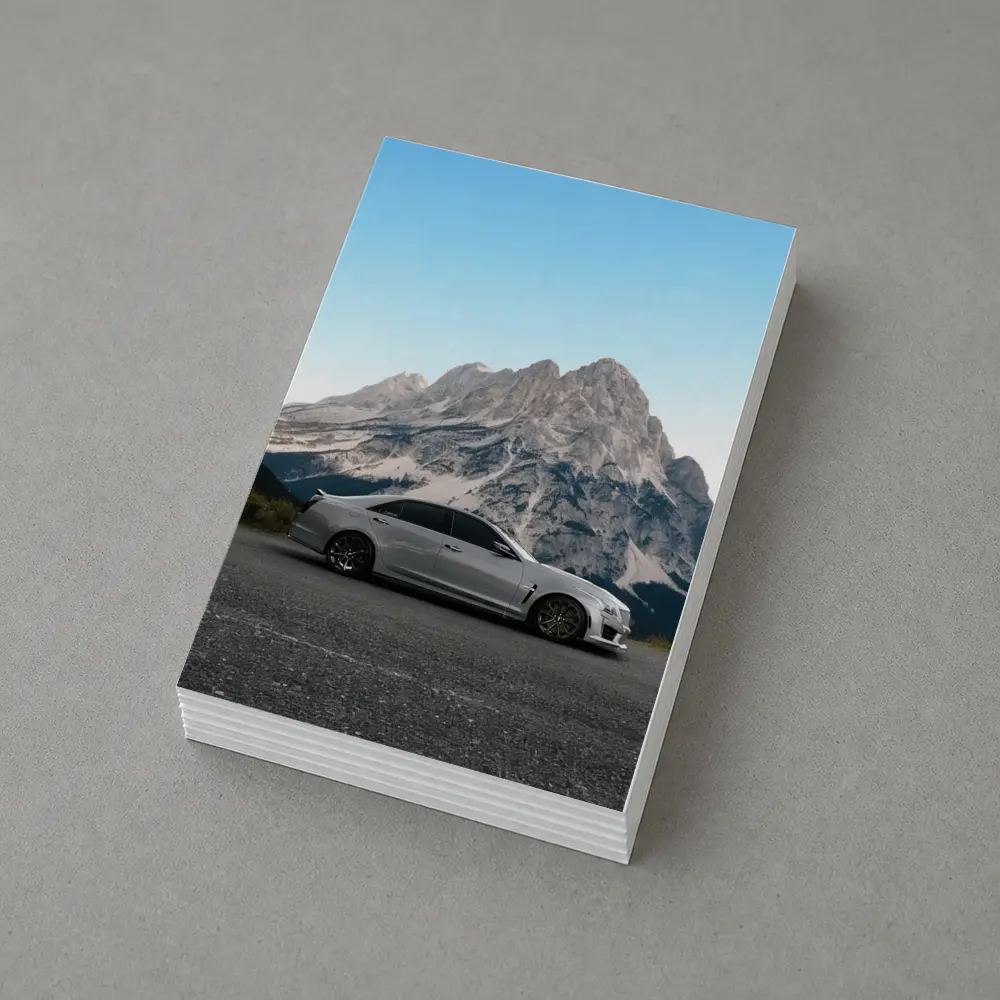 Cadillac CTS Silver Sedan Mountain Background – Postcards