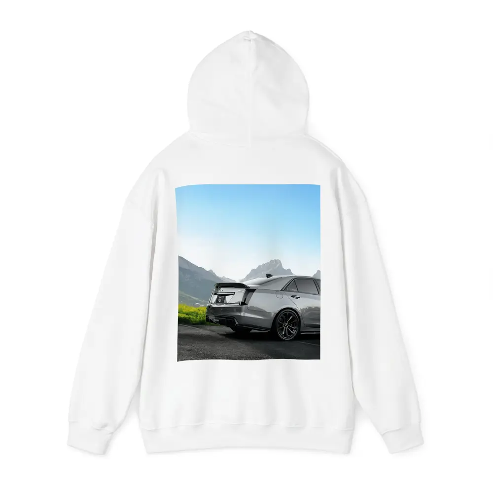Cadillac CTS Gray Rear Mountain Backdrop – Hoodies