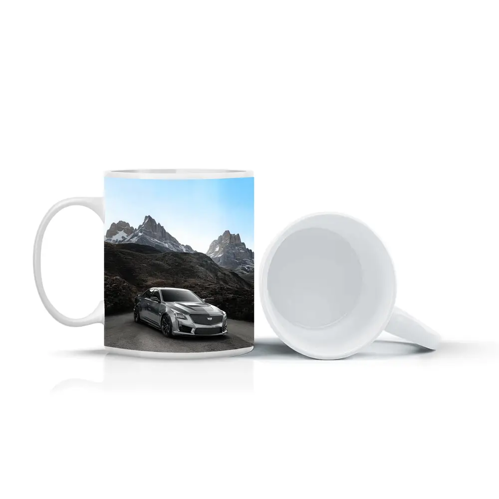 Cadillac CTS Gray Sedan Mountain Backdrop – Mugs