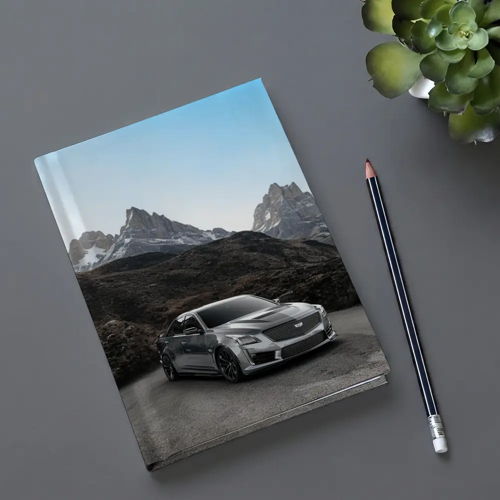 Cadillac CTS Gray Sedan Mountain Backdrop – Notebooks