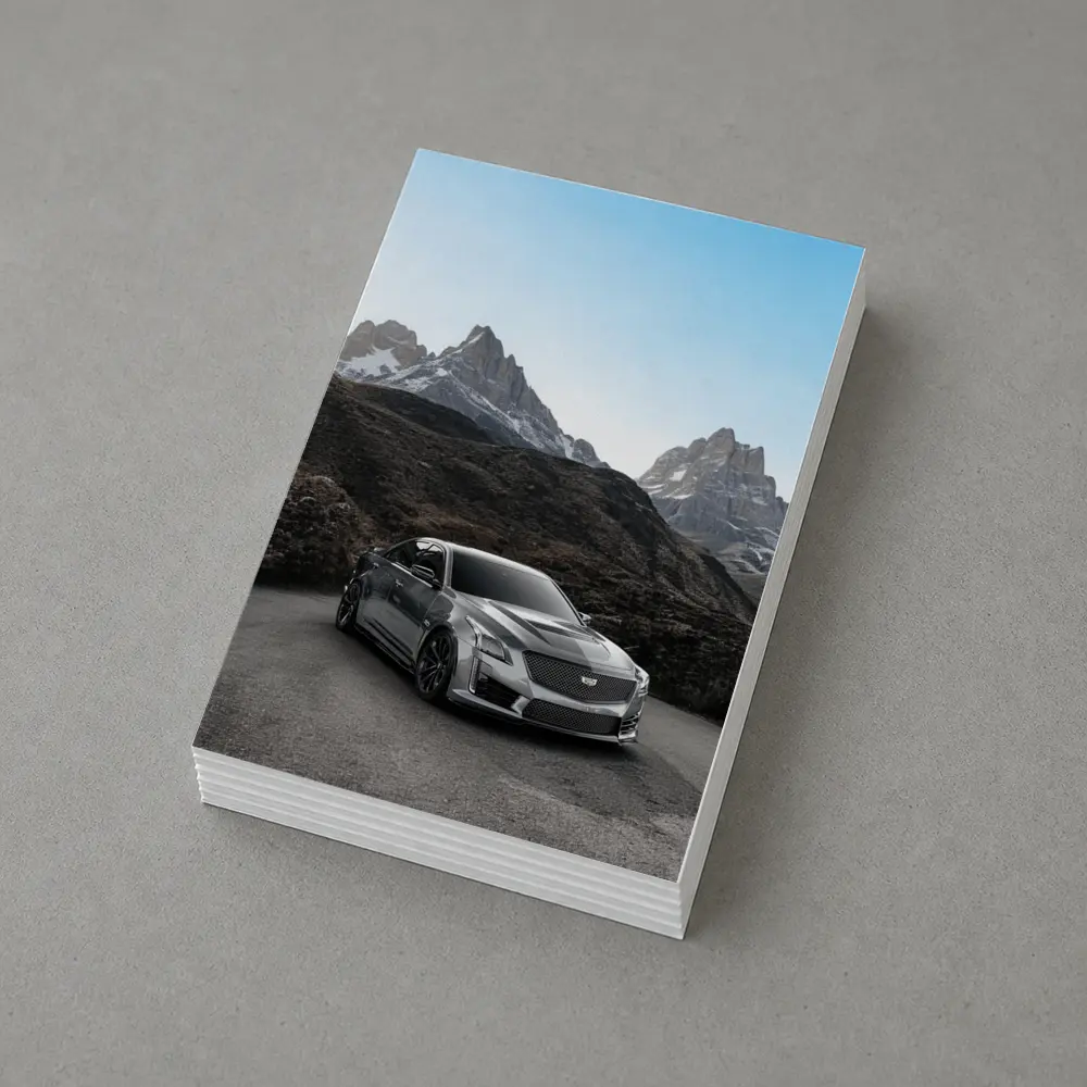 Cadillac CTS Gray Sedan Mountain Backdrop – Postcards