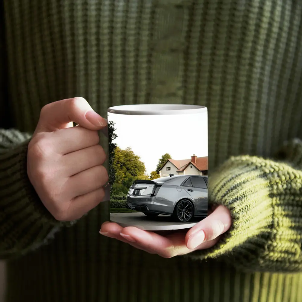 Cadillac ATS Gray Sedan Suburban Neighborhood – Mugs