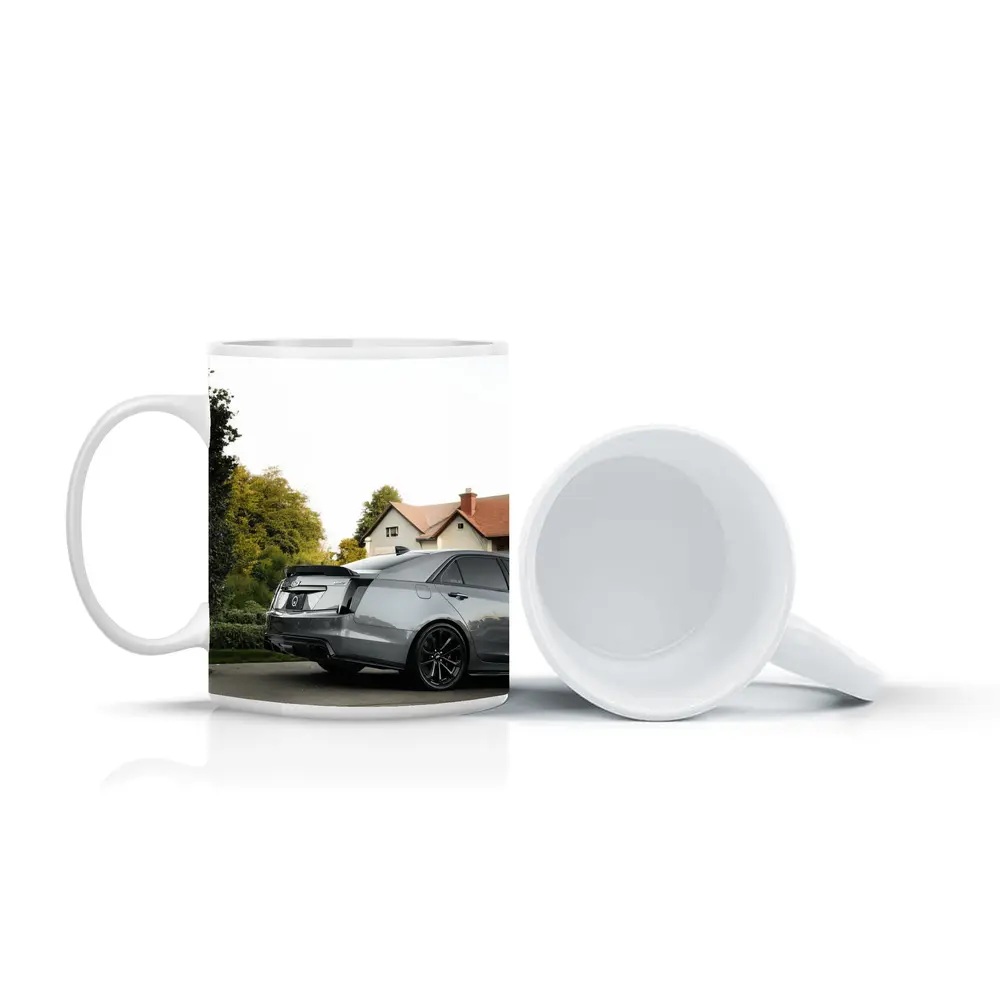 Cadillac ATS Gray Sedan Suburban Neighborhood – Mugs