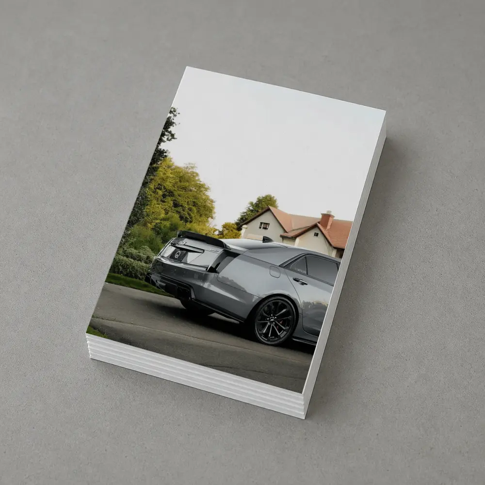 Cadillac ATS Gray Sedan Suburban Neighborhood – Postcards