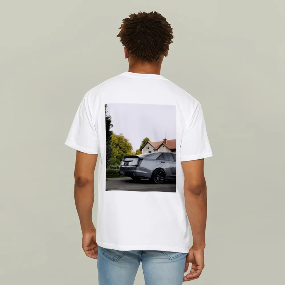 Cadillac ATS Gray Sedan Suburban Neighborhood – T-Shirts
