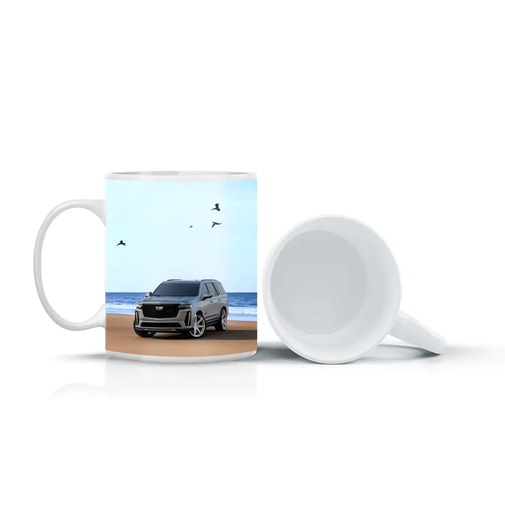 Cadillac Escalade Gray SUV Beach Shore – Mugs