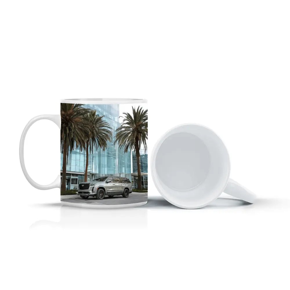 Cadillac Escalade Gray Urban Palm Trees – Mugs