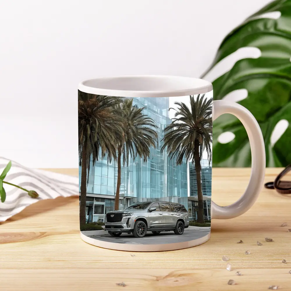 Cadillac Escalade Gray Urban Palm Trees – Mugs