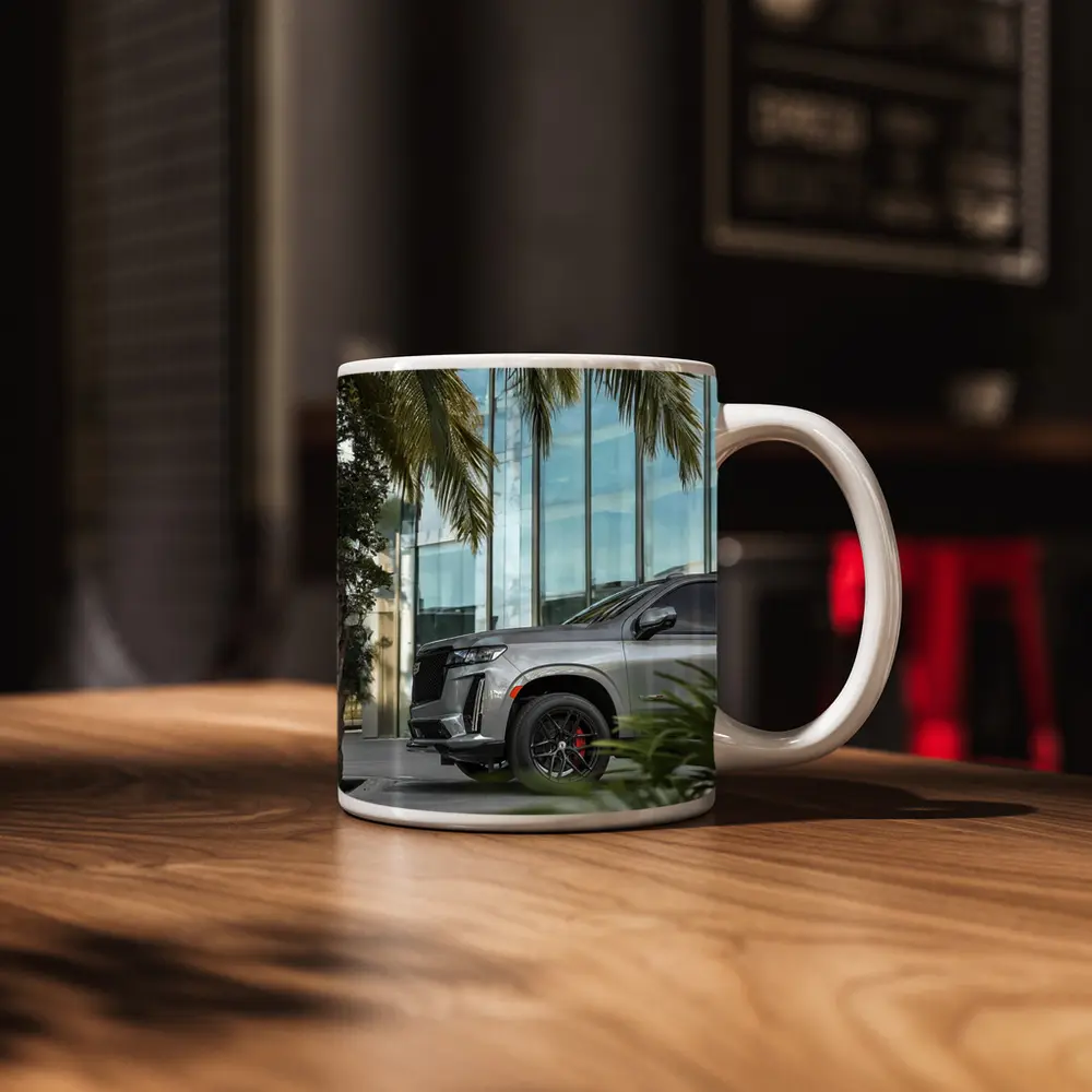 Cadillac Escalade Gray SUV Palm Tree – Mugs