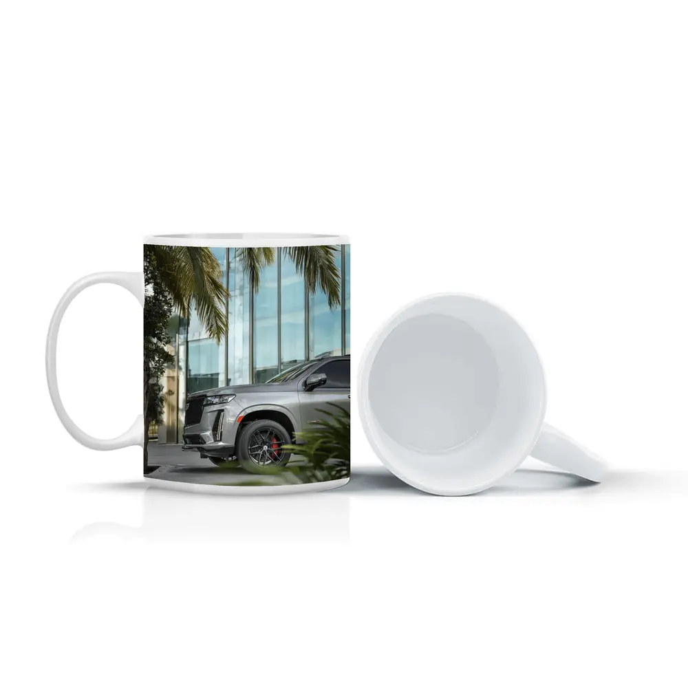 Cadillac Escalade Gray SUV Palm Tree – Mugs
