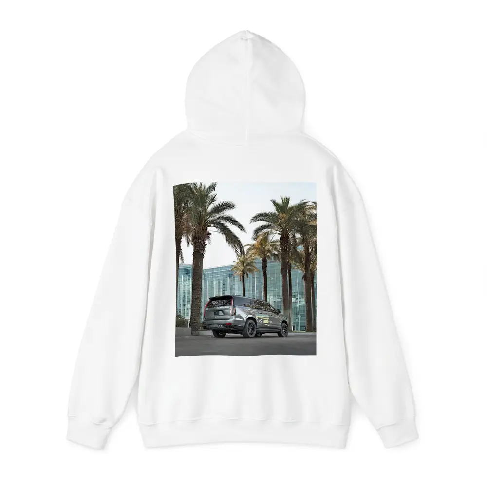 Cadillac Escalade Gray Under Palm Trees – Hoodies