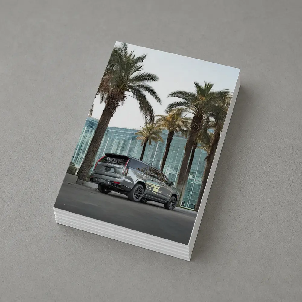 Cadillac Escalade Gray Under Palm Trees – Postcards