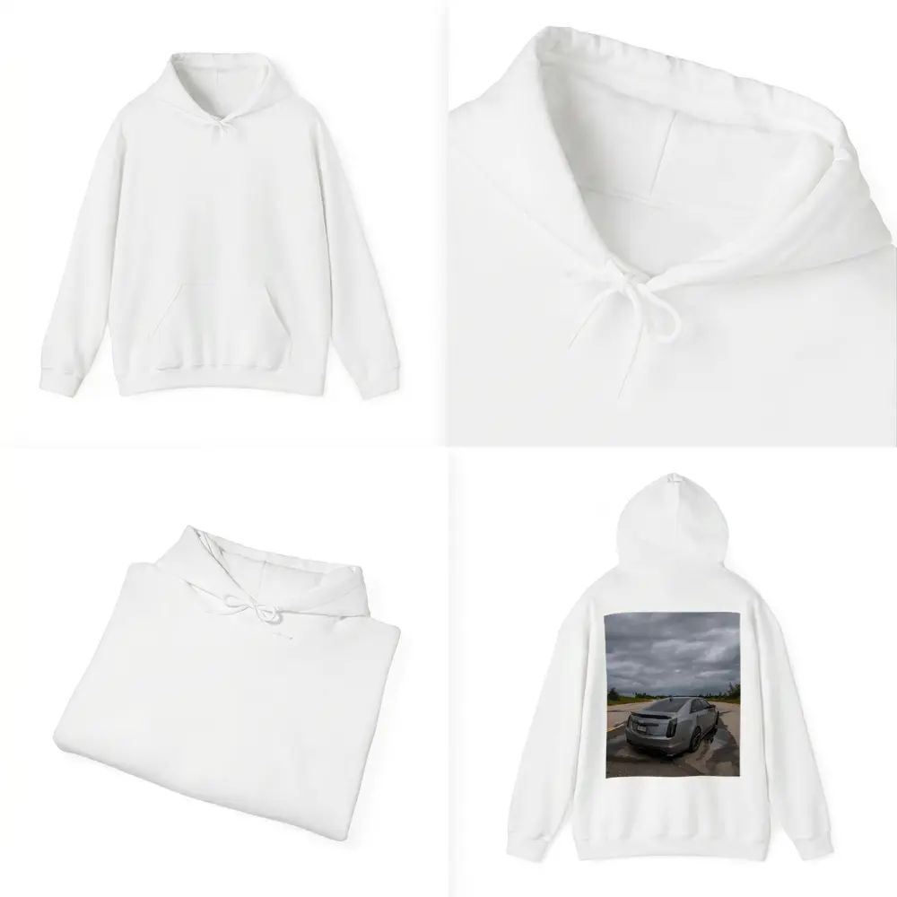 Cadillac CTS Sedan Gray Stormy Road – Hoodies