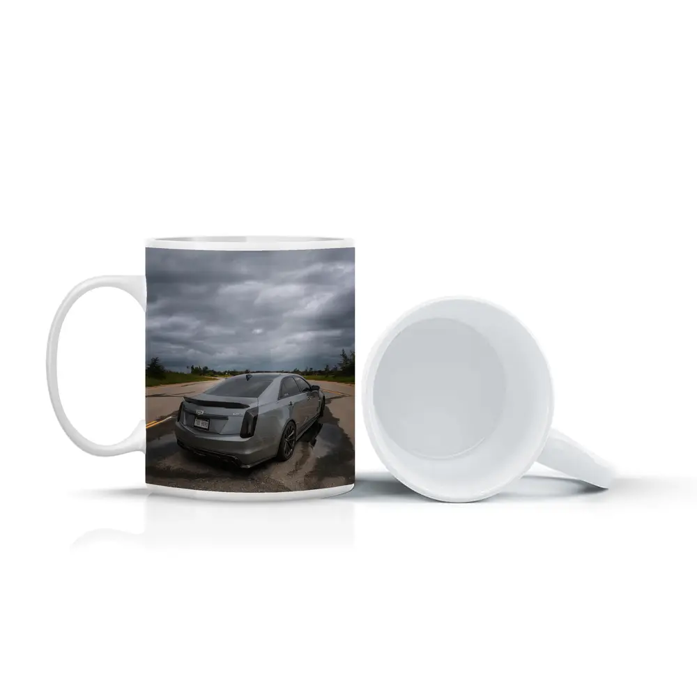 Cadillac CTS Sedan Gray Stormy Road – Mugs
