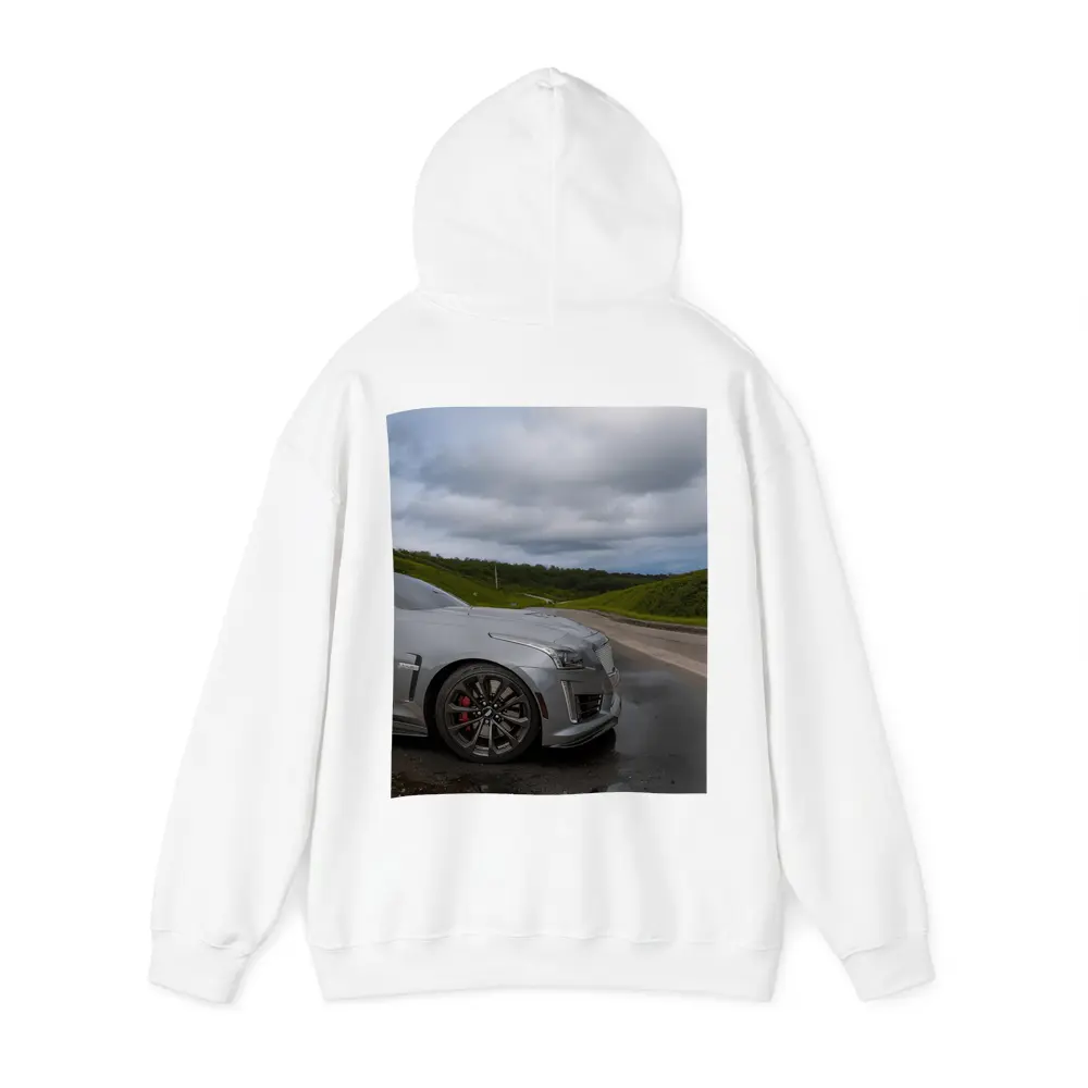Cadillac CTS Silver Sedan Wet Road – Hoodies