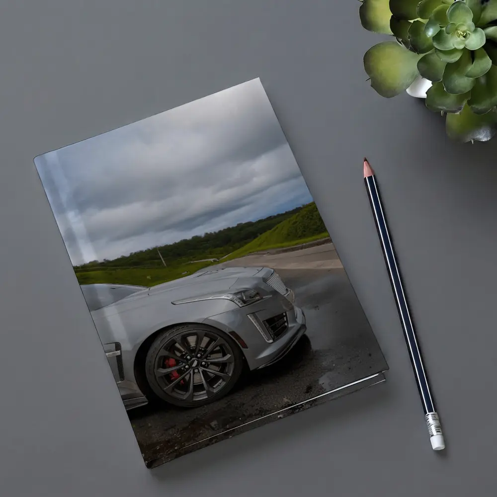 Cadillac CTS Silver Sedan Wet Road – Notebooks