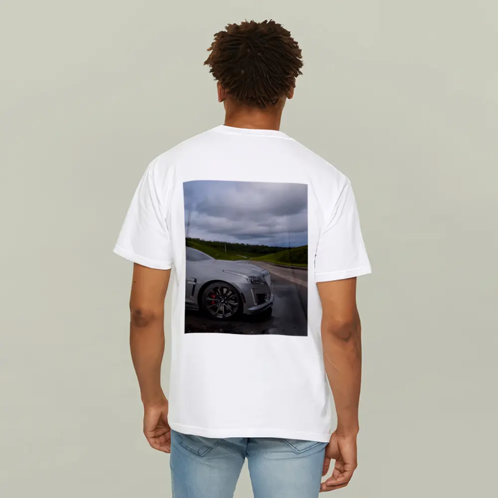 Cadillac CTS Silver Sedan Wet Road – T-Shirts