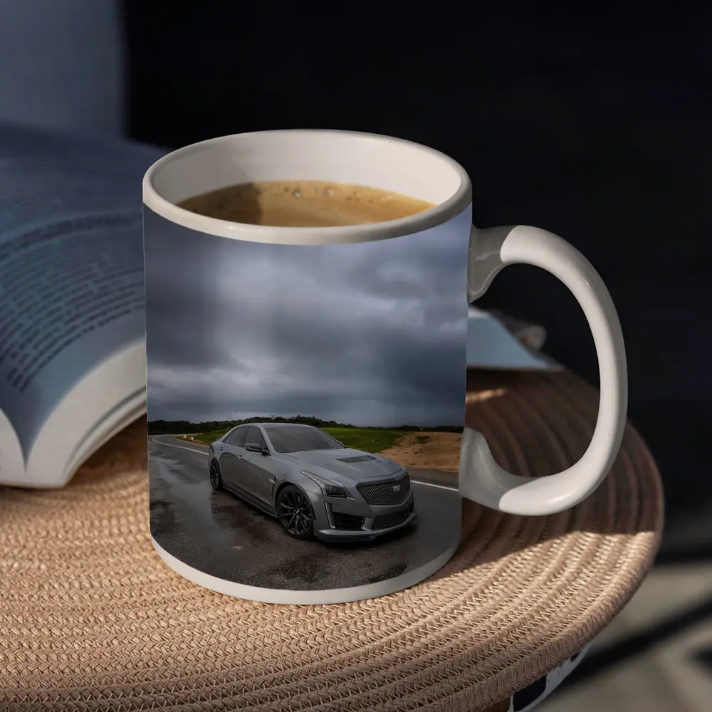 Cadillac CTS Gray Sedan Stormy Road – Mugs