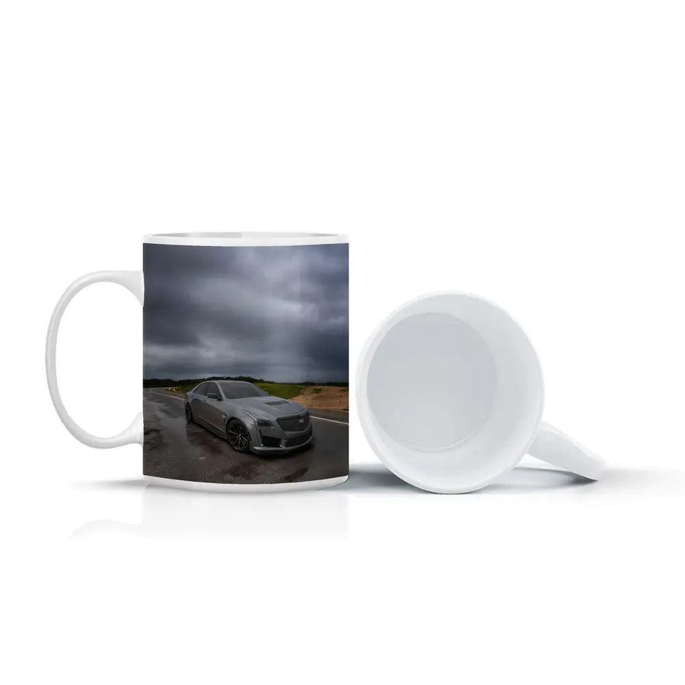 Cadillac CTS Gray Sedan Stormy Road – Mugs