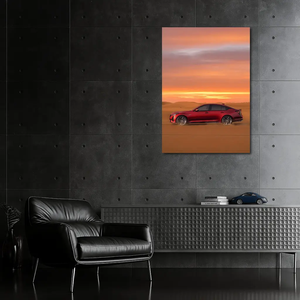 Cadillac CT5 Red Desert Sunset Drive – Wall Art