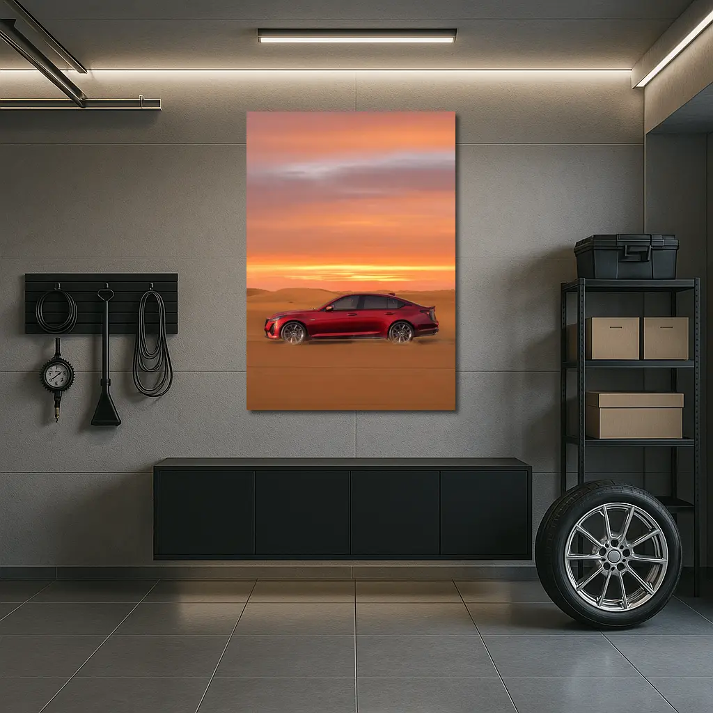 Cadillac CT5 Red Desert Sunset Drive – Wall Art