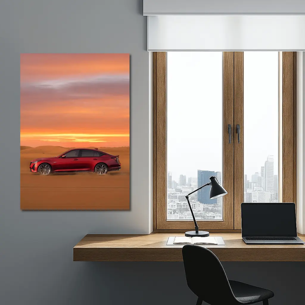 Cadillac CT5 Red Desert Sunset Drive – Wall Art