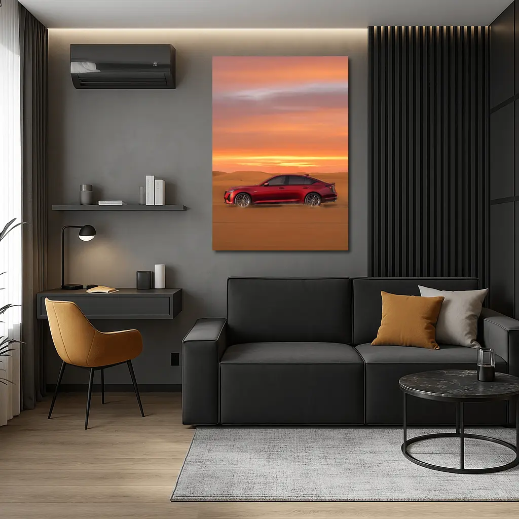 Cadillac CT5 Red Desert Sunset Drive – Wall Art