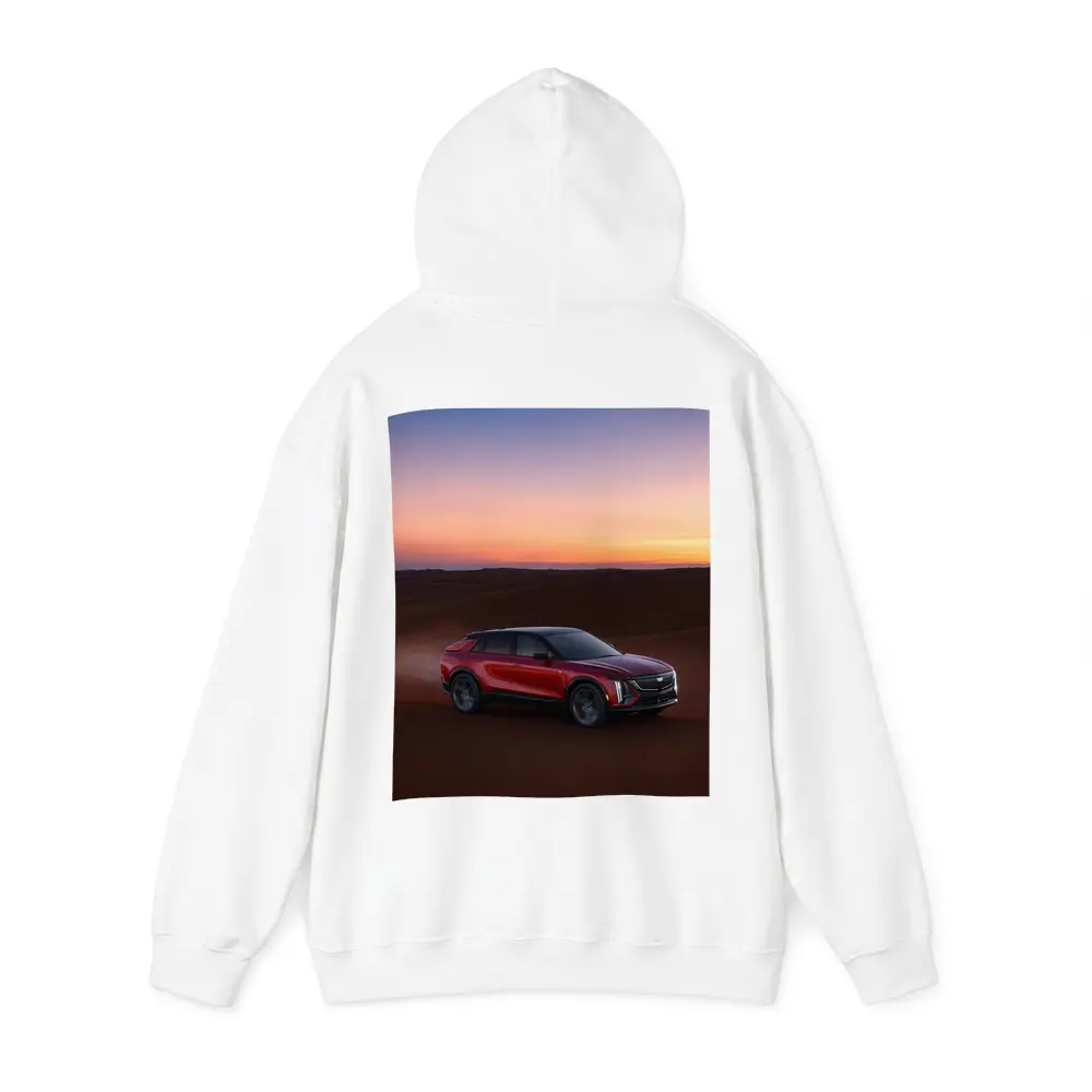 Cadillac Lyriq Red SUV Desert Sunset – Hoodies