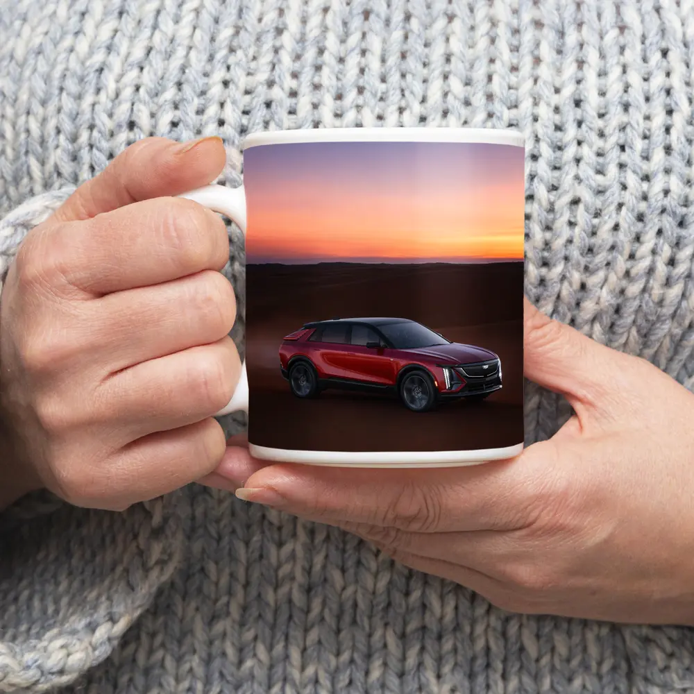 Cadillac Lyriq Red SUV Desert Sunset – Mugs