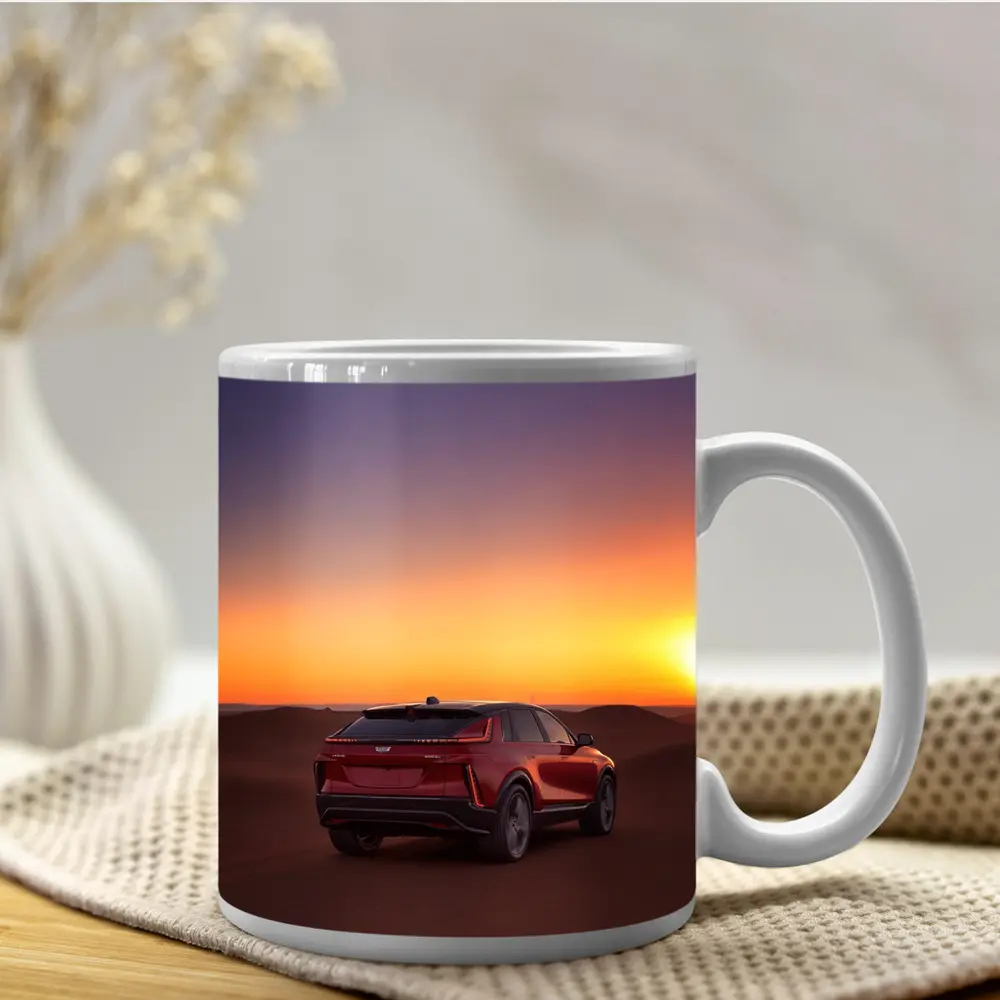 Cadillac SUV Red Desert Sunset Dunes – Mugs