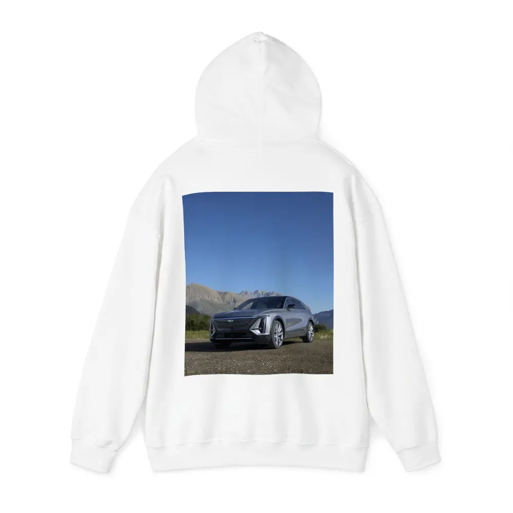 Cadillac Lyriq SUV Mountain Landscape Gray – Hoodies