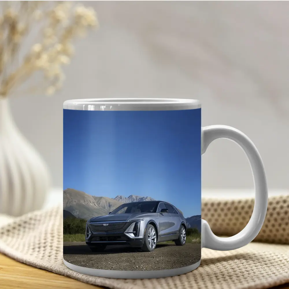 Cadillac Lyriq SUV Mountain Landscape Gray – Mugs