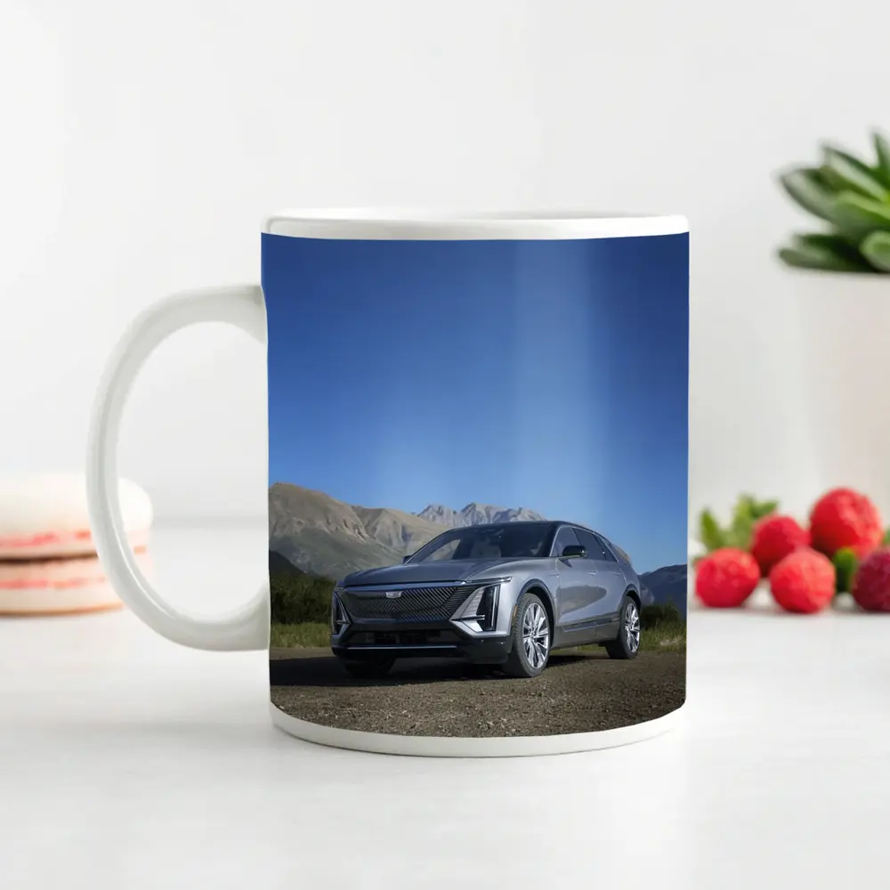 Cadillac Lyriq SUV Mountain Landscape Gray – Mugs