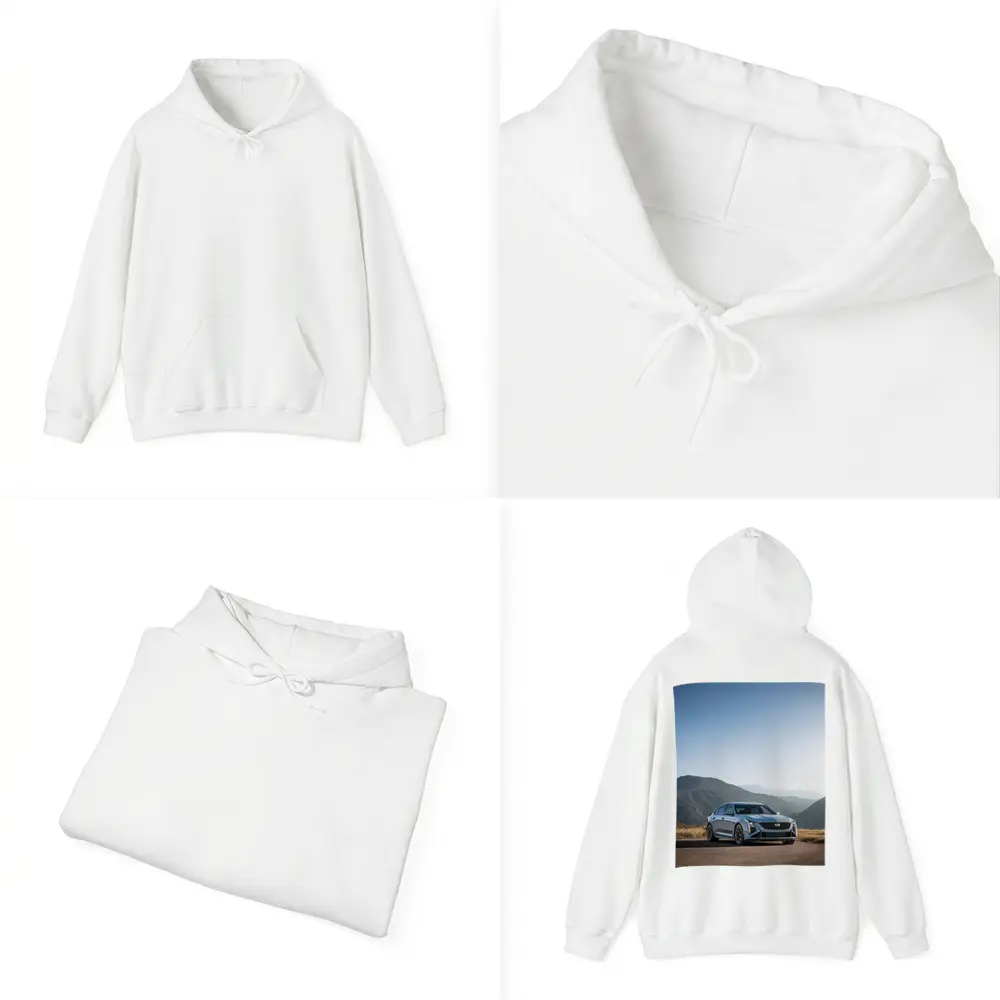 Cadillac CT5 Silver Sedan Mountain Road – Hoodies