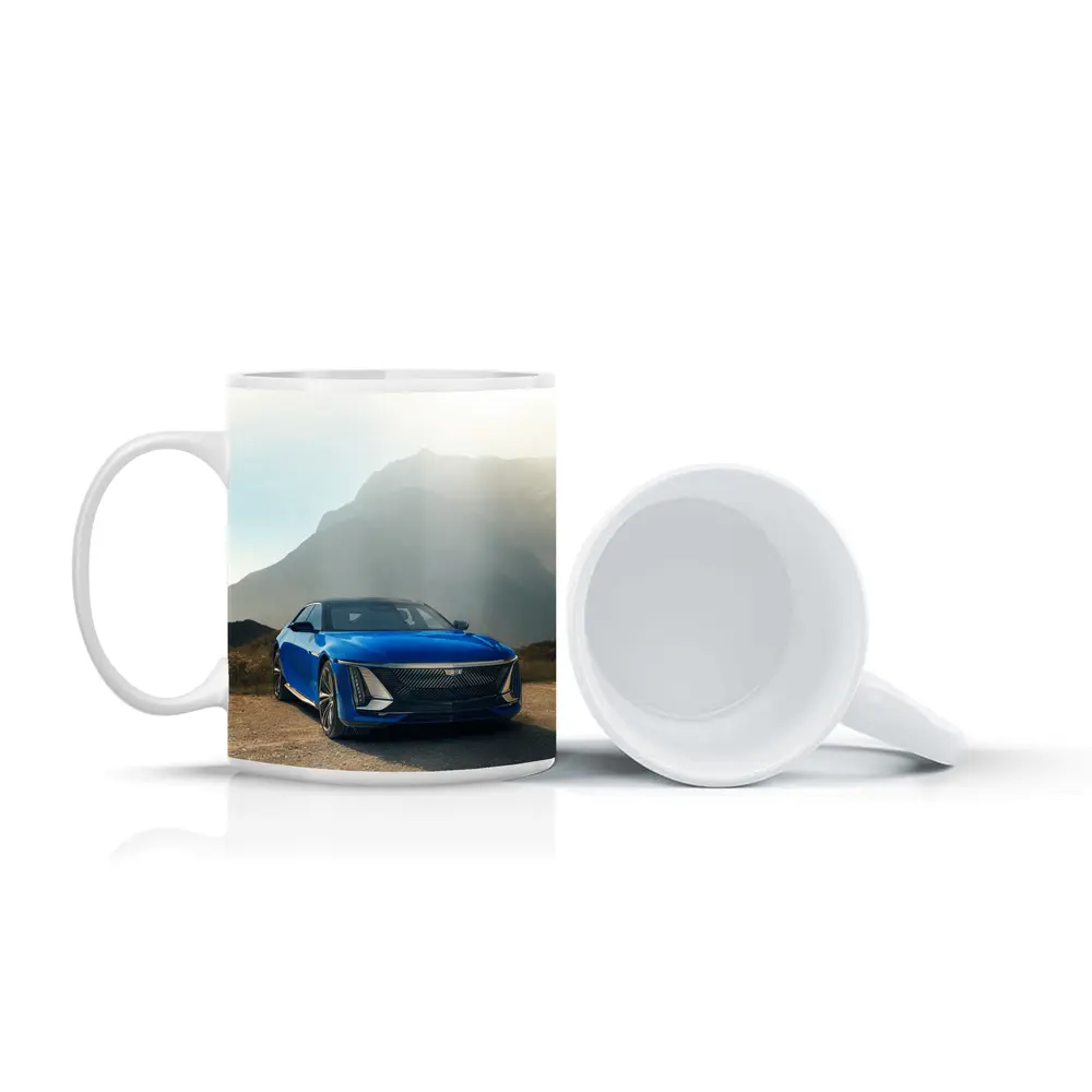 Cadillac Celestiq Blue Mountain Landscape Art – Mugs